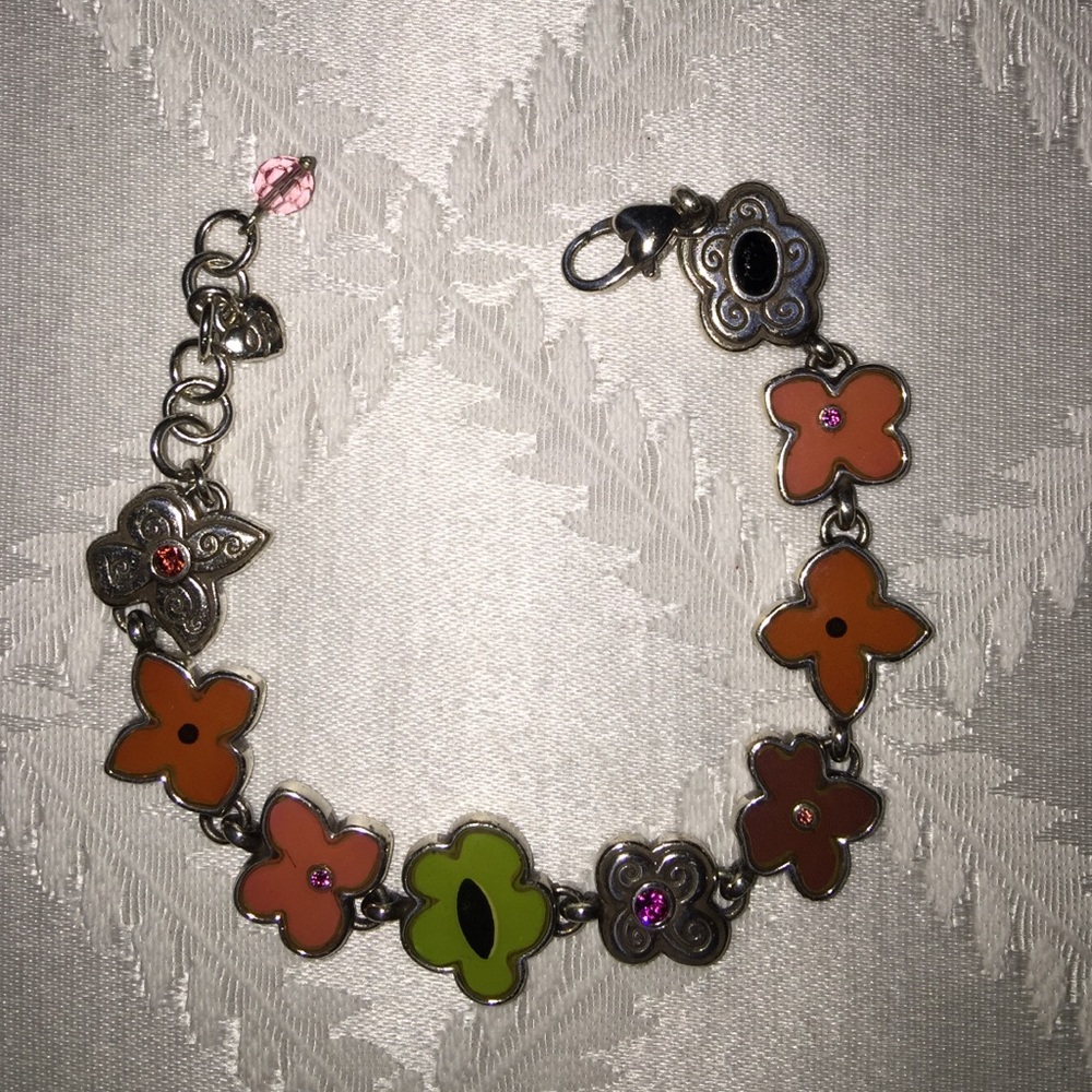 Brighton Floral Charm Bracelet - Orange, Green, Pink